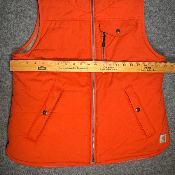 Carhartt Women's Reversible Vest Size Medium Orange Sherpa Lined - Picture 12 of 12